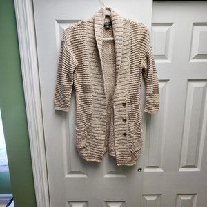 Eddie Bauer Oatmeal Knit 3/4-Sleeve Snap Cardigan -XS